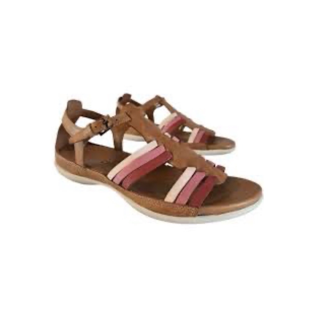 ECCO Flash Hurricane Sandals Size  9 Tan Pink Multi‎ Strap Buckle Brand NEW